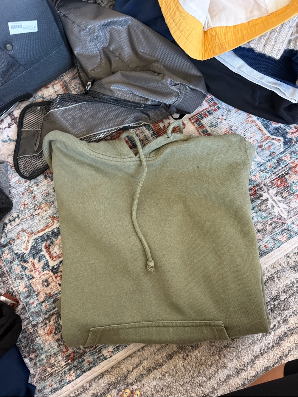 Olive Green Crewneck Hoodie Sweater - Unbranded